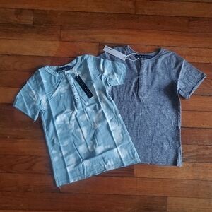 Gray and Blue Short Sleeve Shirts